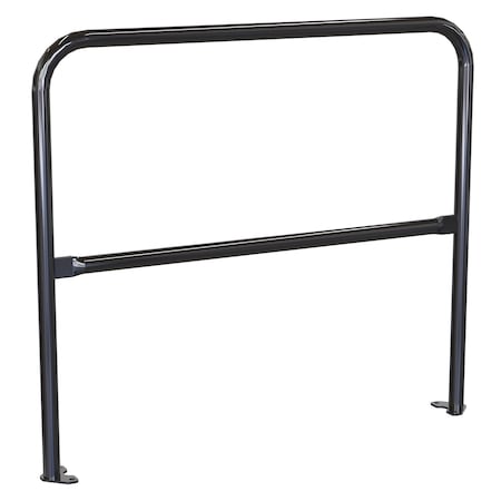Vestil Steel Pipe Safety Railing with Welded Baseplate 4 Ft. Length Black VDKR-4-BP-BK